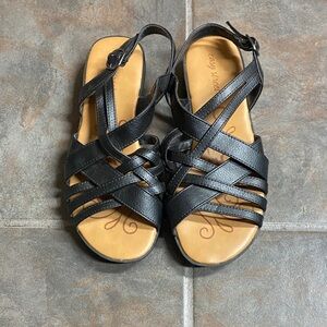 Easy Street Black Strappy Sandals
